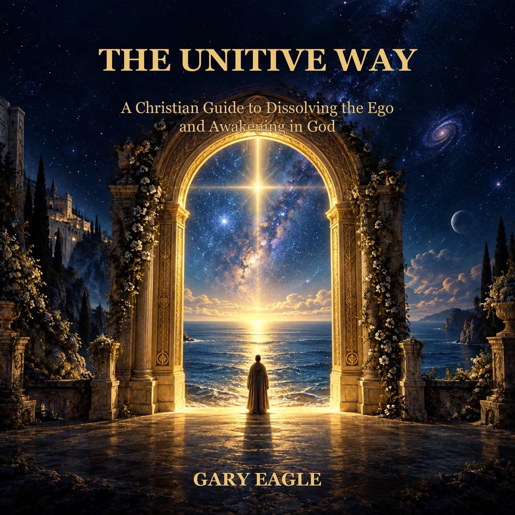 The Unitive Way by Gary Eagle: a golden doorway opening toward divine light