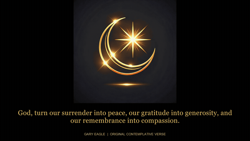 islam — gold-toned contemplative artwork with a gentle six-second light cycle