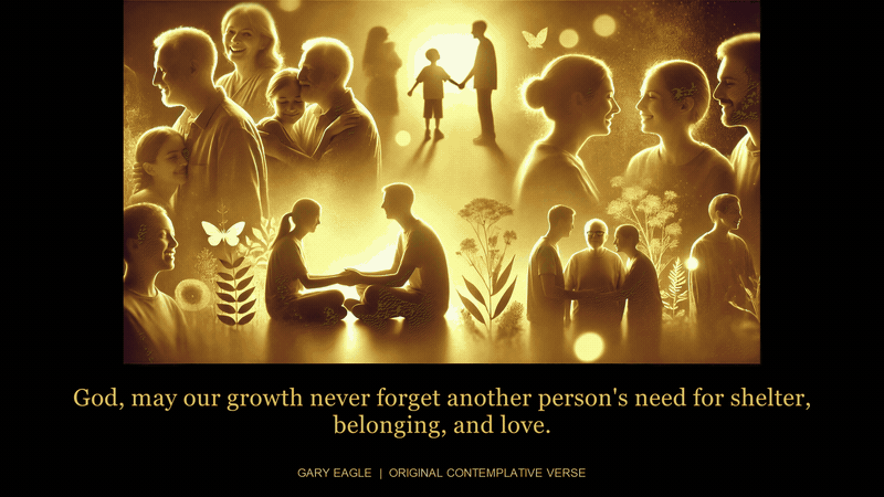 maslow — gold-toned contemplative artwork with a gentle six-second light cycle
