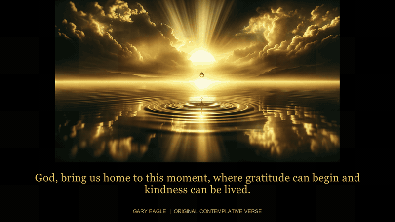 power-of-now — gold-toned contemplative artwork with a gentle six-second light cycle