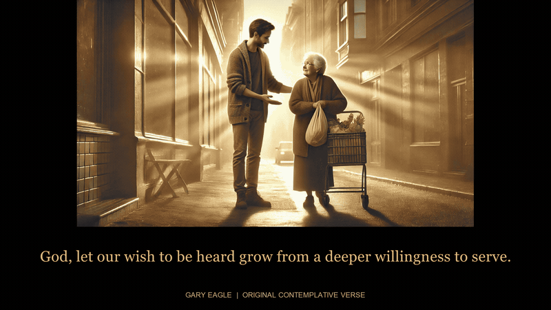 public-figure — gold-toned contemplative artwork with a gentle six-second light cycle
