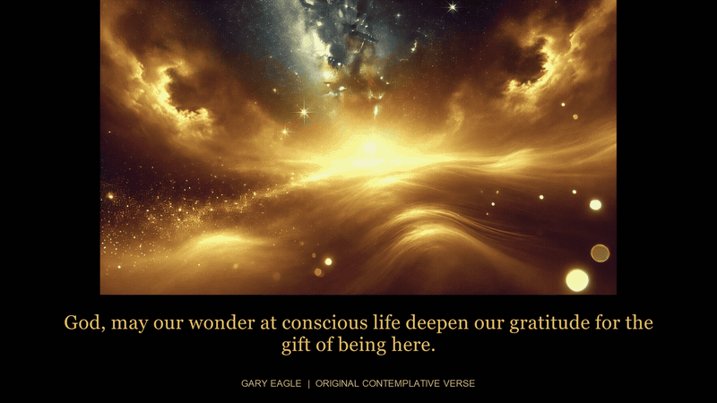 soul-dust — gold-toned contemplative artwork with a gentle six-second light cycle