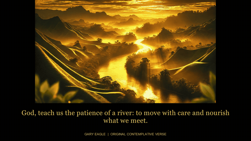 taoism — gold-toned contemplative artwork with a gentle six-second light cycle